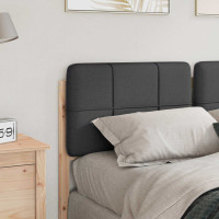 Produktbild för Klädd sänggavel Brun och Mörkgrå 160 cm Massiv furu