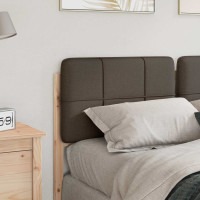Produktbild för Klädd sänggavel Brun och Taupe 140 cm Massiv furu