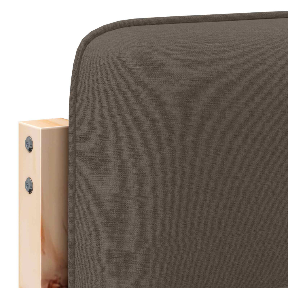 Produktbild för Klädd sänggavel Brun och Taupe 140 cm Massiv furu