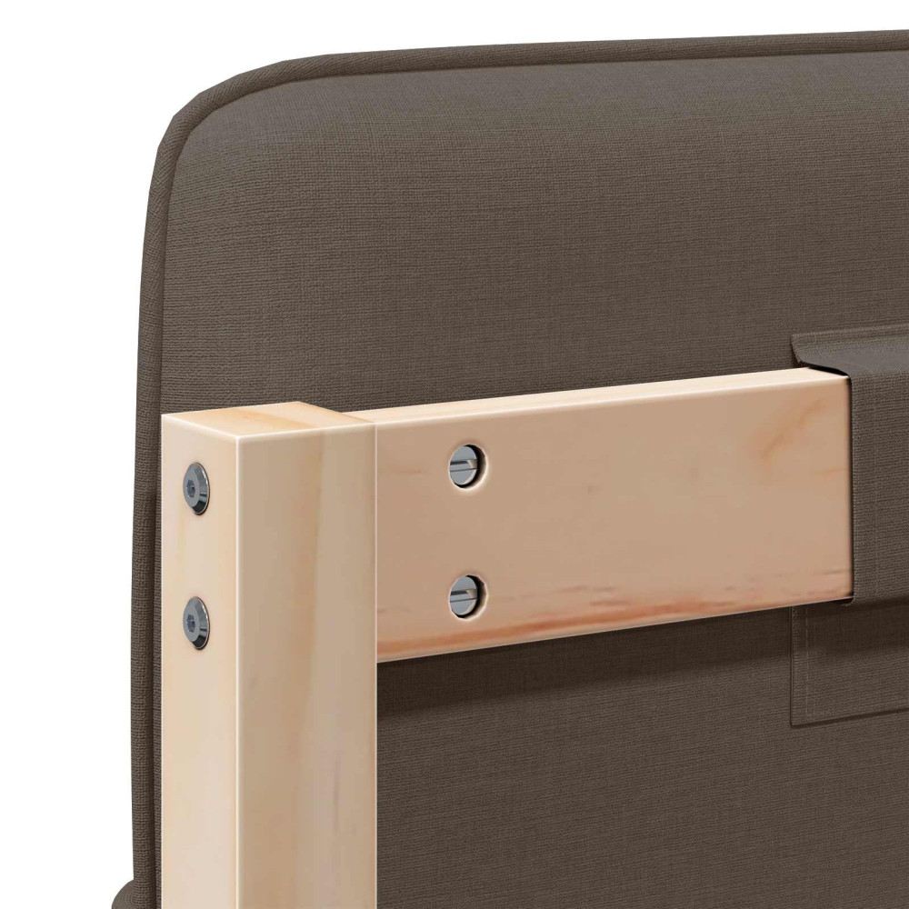 Produktbild för Klädd sänggavel Brun och Taupe 140 cm Massiv furu