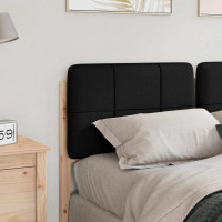 Produktbild för Klädd sänggavel Brun och svart 120 cm Massiv furu