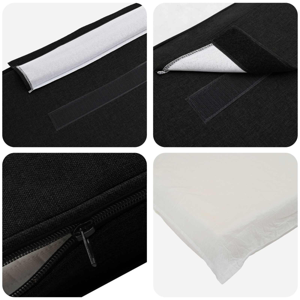 Produktbild för Klädd sänggavel Brun och svart 120 cm Massiv furu
