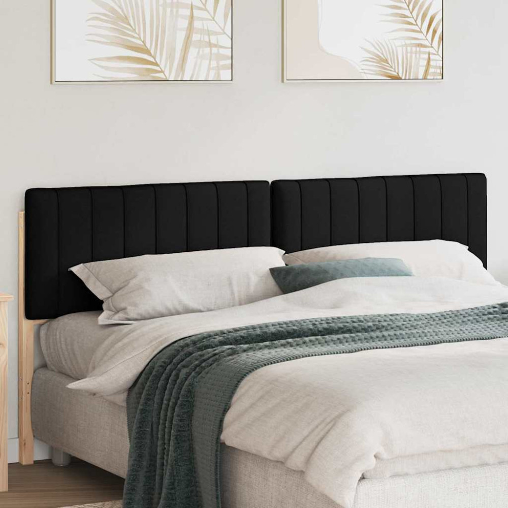 Produktbild för Klädd sänggavel Brun och svart 200 cm Massiv furu