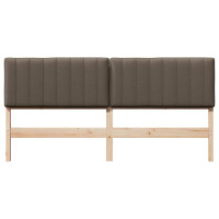 Produktbild för Klädd sänggavel Brun och Taupe 200 cm Massiv furu