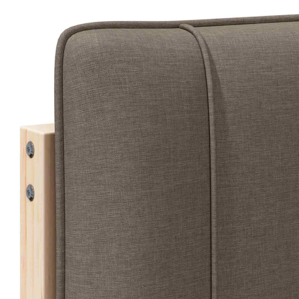 Produktbild för Klädd sänggavel Brun och Taupe 200 cm Massiv furu