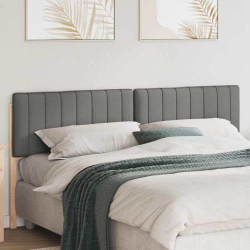 vidaXL Klädd sänggavel Brun och ljusgrå 180 cm Massiv furu