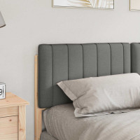 Produktbild för Klädd sänggavel Brun och ljusgrå 160 cm Massiv furu