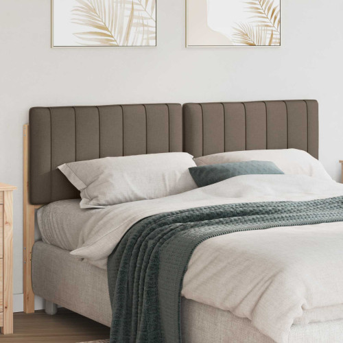 vidaXL Klädd sänggavel Brun och Taupe 160 cm Massiv furu