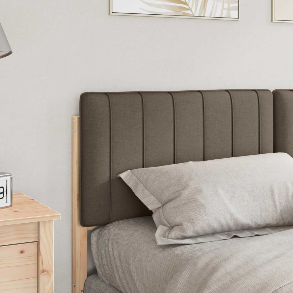 Produktbild för Klädd sänggavel Brun och Taupe 160 cm Massiv furu