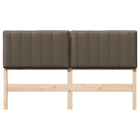 Produktbild för Klädd sänggavel Brun och Taupe 160 cm Massiv furu