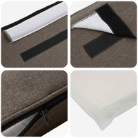 Produktbild för Klädd sänggavel Brun och Taupe 160 cm Massiv furu