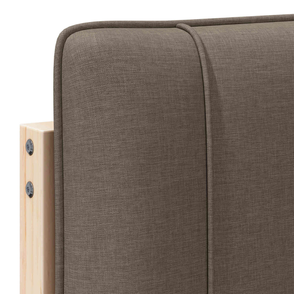 Produktbild för Klädd sänggavel Brun och Taupe 160 cm Massiv furu
