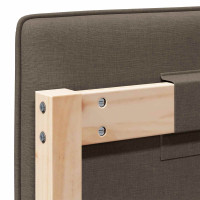 Produktbild för Klädd sänggavel Brun och Taupe 160 cm Massiv furu