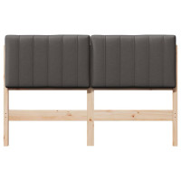 Produktbild för Klädd sänggavel Brun och Mörkgrå 140 cm Massiv furu