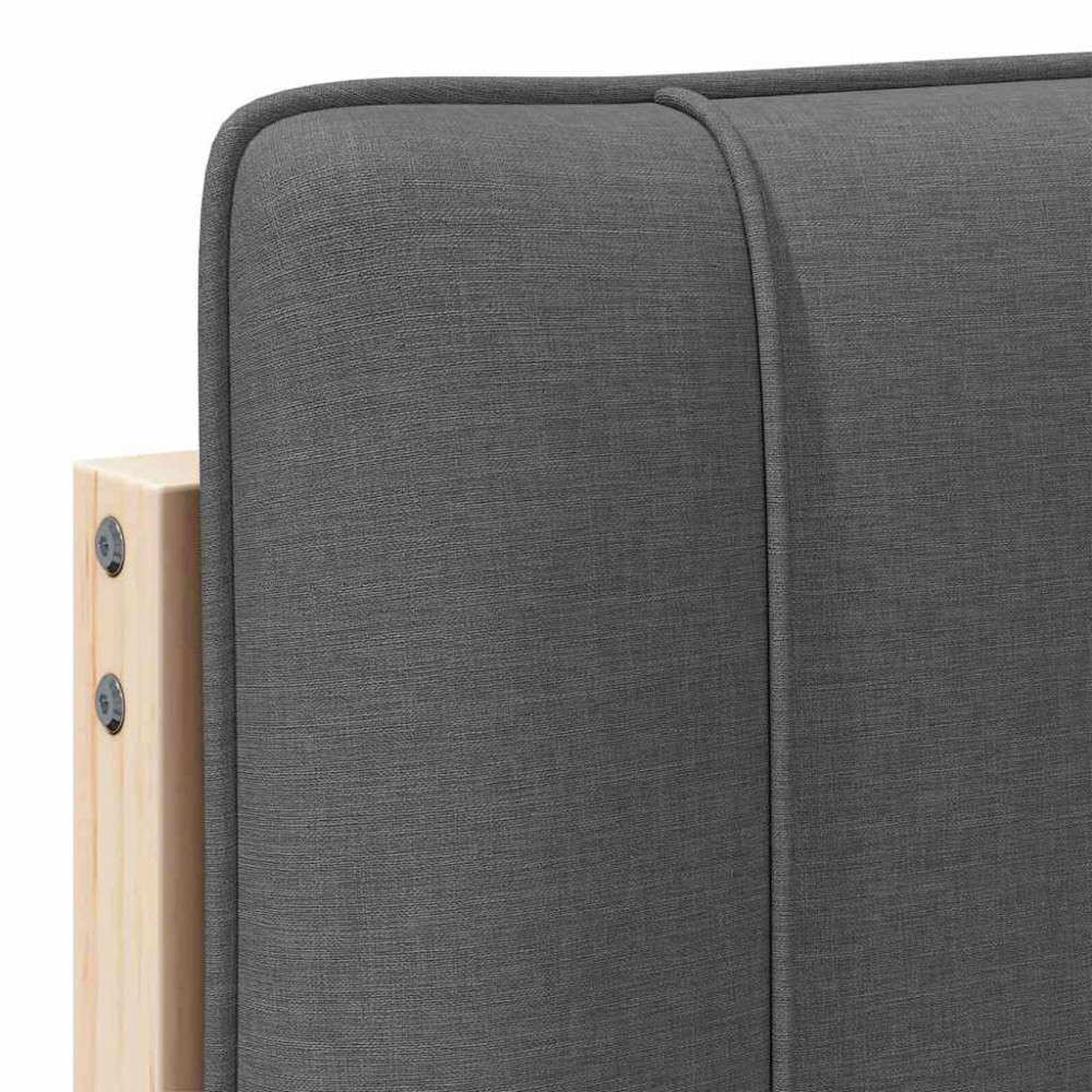 Produktbild för Klädd sänggavel Brun och Mörkgrå 140 cm Massiv furu