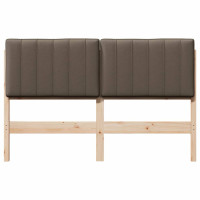 Produktbild för Klädd sänggavel Brun och Taupe 140 cm Massiv furu