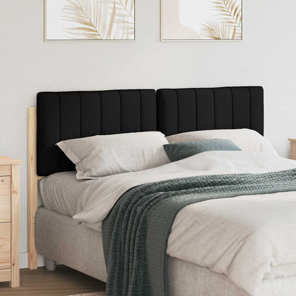 Produktbild för Klädd sänggavel Brun och svart 135 cm Massiv furu