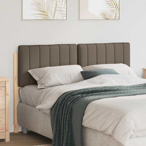 vidaXL Klädd sänggavel Brun och Taupe 135 cm Massiv furu