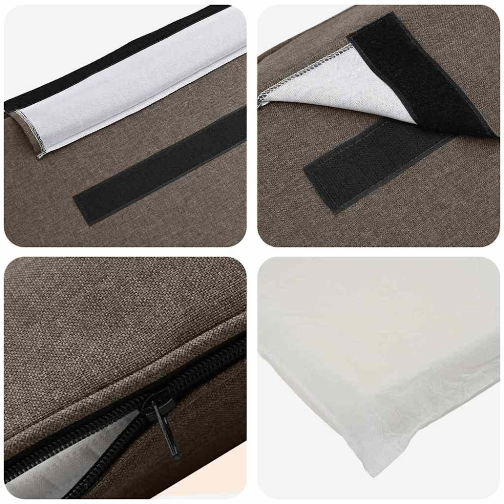 Produktbild för Klädd sänggavel Brun och Taupe 135 cm Massiv furu