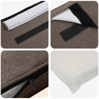 Produktbild för Klädd sänggavel Brun och Taupe 135 cm Massiv furu