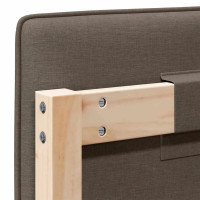 Produktbild för Klädd sänggavel Brun och Taupe 135 cm Massiv furu