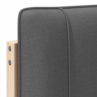 Produktbild för Klädd sänggavel Brun och Mörkgrå 120 cm Massiv furu