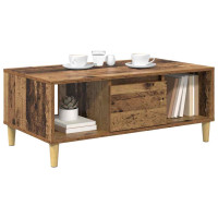 Produktbild för Kaffeebord Gammalt trä 90 x 50 x 26.5 cm Konstruerat trä