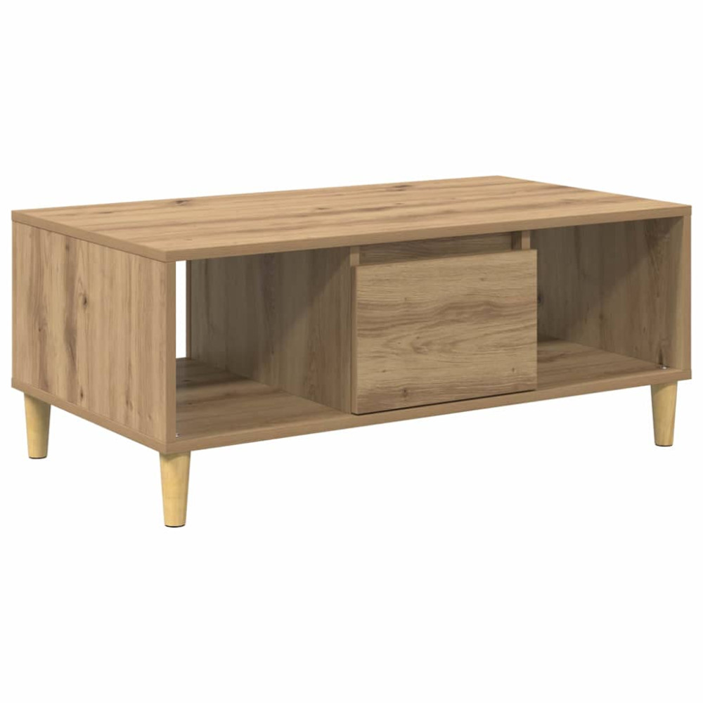 Produktbild för Kaffeebord Artisan Ek 90 x 50 x 26.5 cm Konstruerat trä