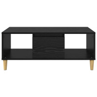 Produktbild för Kaffeebord med låda Svart Ek 90 x 50 x 26.5 cm Konstruerat trä