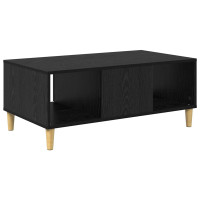 Produktbild för Kaffeebord med låda Svart Ek 90 x 50 x 26.5 cm Konstruerat trä