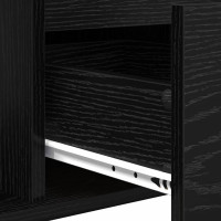 Produktbild för Kaffeebord med låda Svart Ek 90 x 50 x 26.5 cm Konstruerat trä