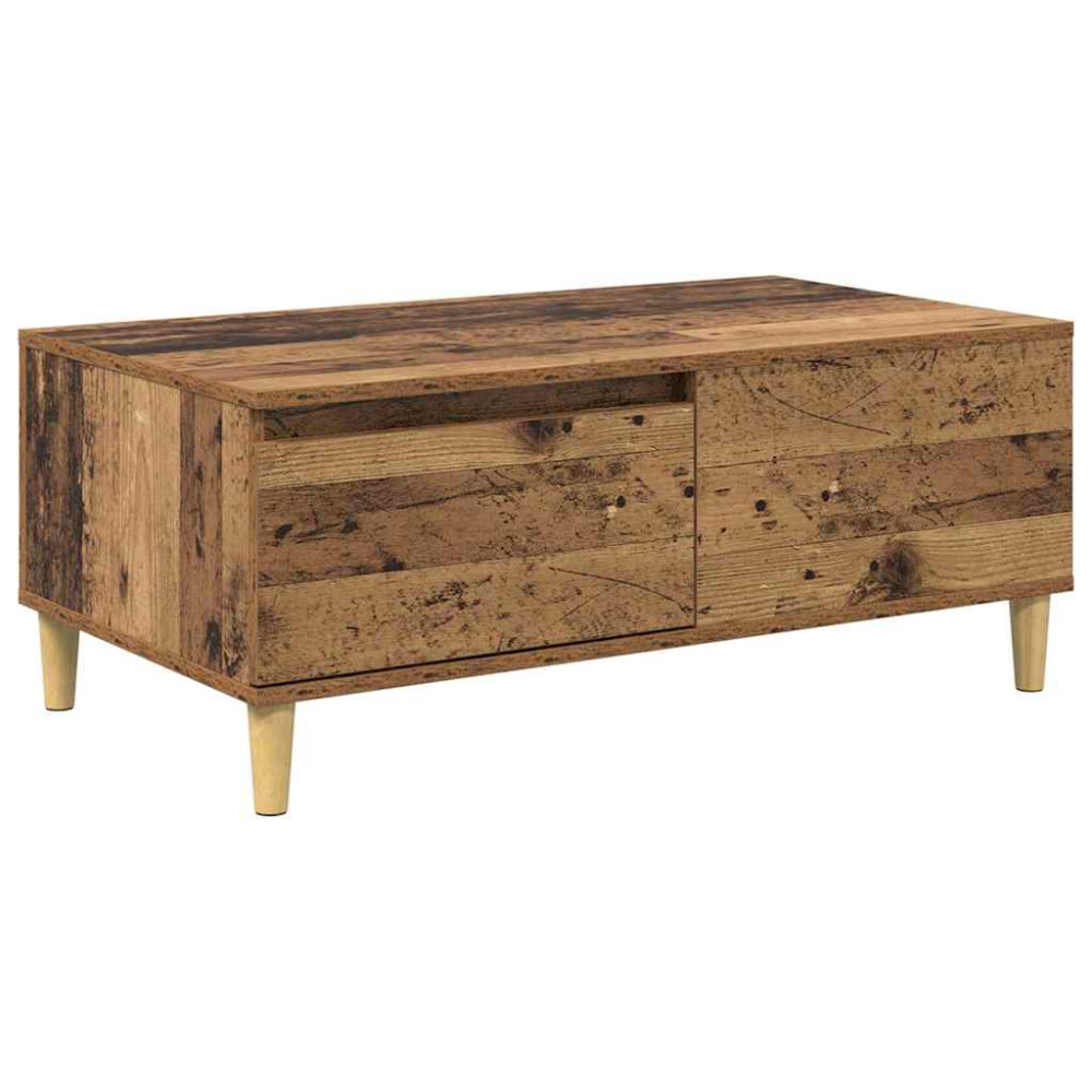 Produktbild för Kaffeebord med låda Gammalt trä 90 x 50 x 35 cm Konstruerat trä