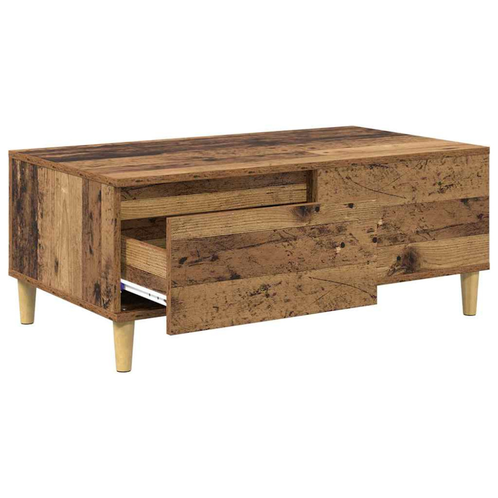 Produktbild för Kaffeebord med låda Gammalt trä 90 x 50 x 35 cm Konstruerat trä