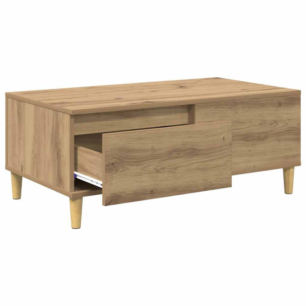 Produktbild för Kaffeebord med låda Artisan Ek 90 x 50 x 35 cm Konstruerat trä