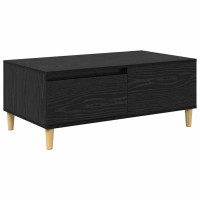 Produktbild för Kaffeebord med låda Svart Ek 90 x 50 x 35 cm Konstruerat trä