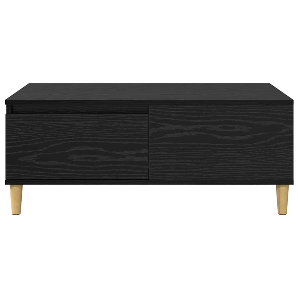 Produktbild för Kaffeebord med låda Svart Ek 90 x 50 x 35 cm Konstruerat trä