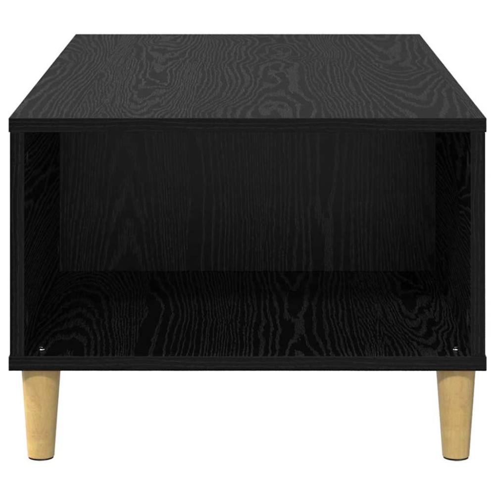 Produktbild för Kaffeebord med låda Svart Ek 90 x 50 x 35 cm Konstruerat trä