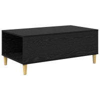 Produktbild för Kaffeebord med låda Svart Ek 90 x 50 x 35 cm Konstruerat trä