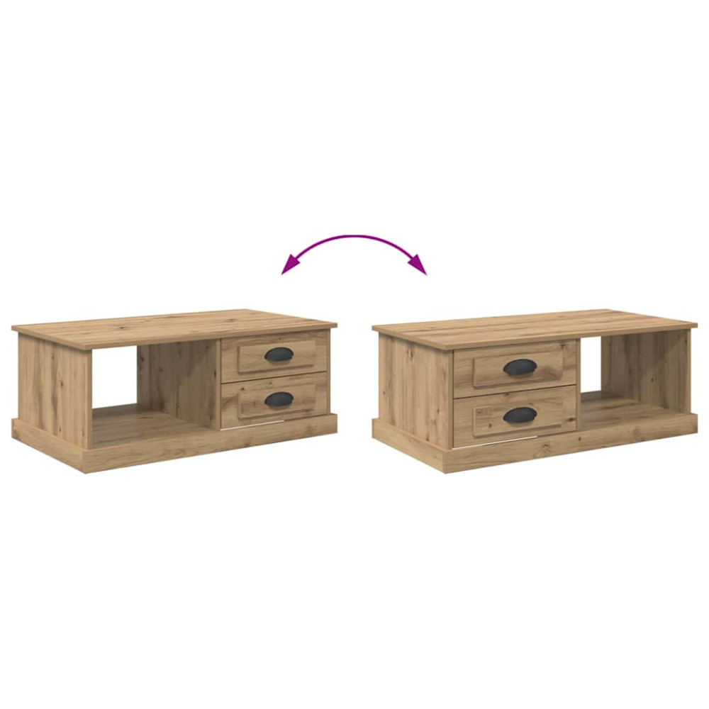 Produktbild för Kaffeebord med låda Artisan Ek 90 x 50 x 35 cm Konstruerat trä