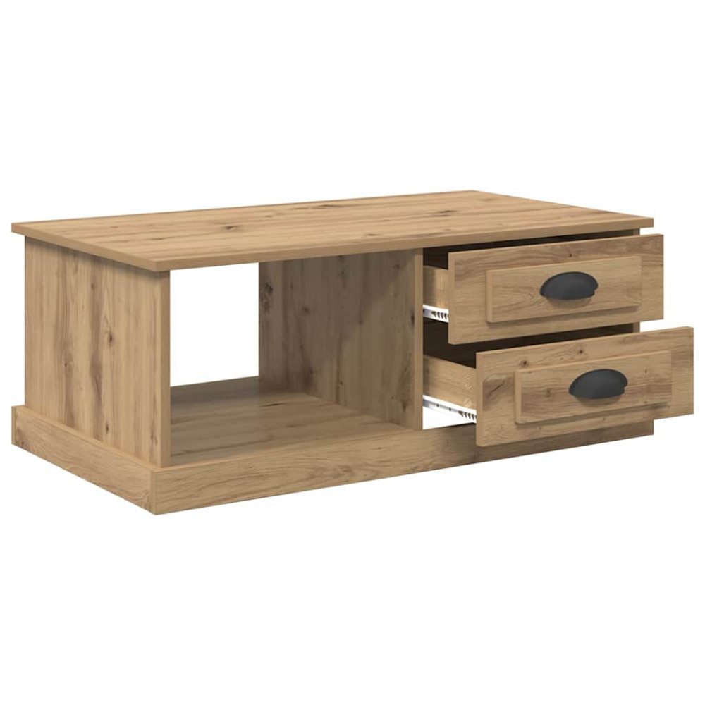 Produktbild för Kaffeebord med låda Artisan Ek 90 x 50 x 35 cm Konstruerat trä
