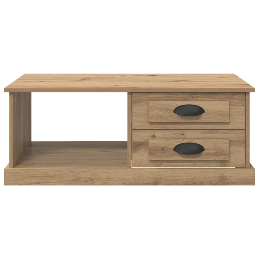 Produktbild för Kaffeebord med låda Artisan Ek 90 x 50 x 35 cm Konstruerat trä