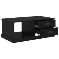 Produktbild för Kaffeebord med låda Svart Ek 90 x 50 x 35 cm Konstruerat trä