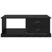 Produktbild för Kaffeebord med låda Svart Ek 90 x 50 x 35 cm Konstruerat trä