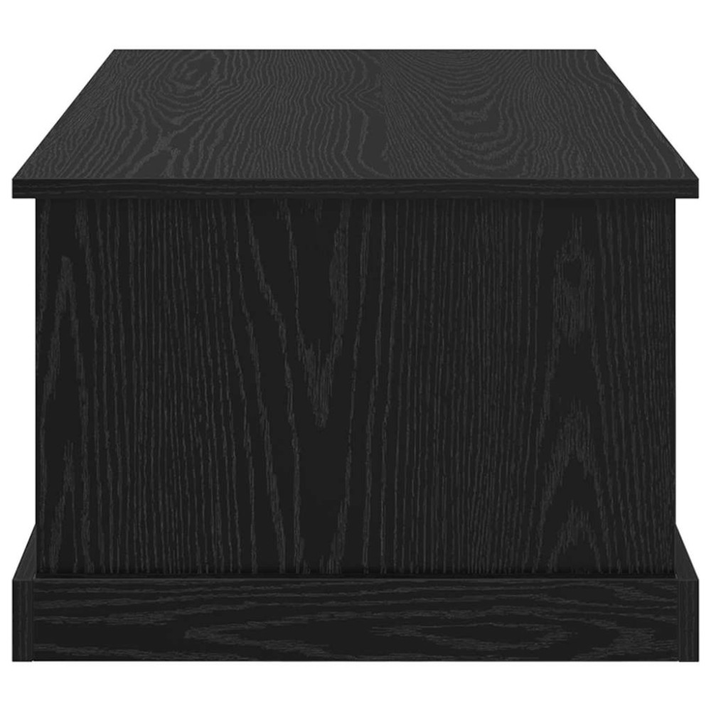 Produktbild för Kaffeebord med låda Svart Ek 90 x 50 x 35 cm Konstruerat trä
