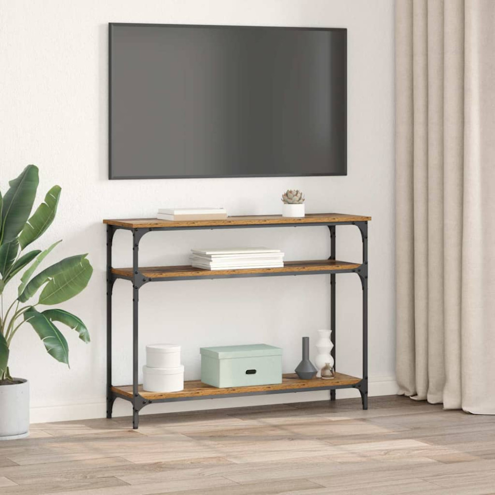 Produktbild för Konsolbord Gammalt trä 100 x 29 x 75 cm Konstruerat trä