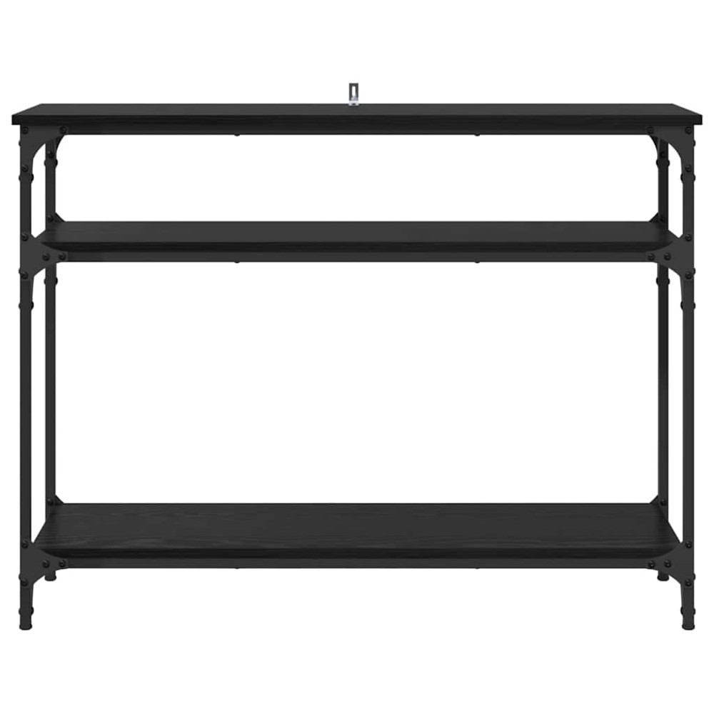 Produktbild för Konsolbord med hylla Svart Ek 100 x 29 x 75 cm Konstruerat trä