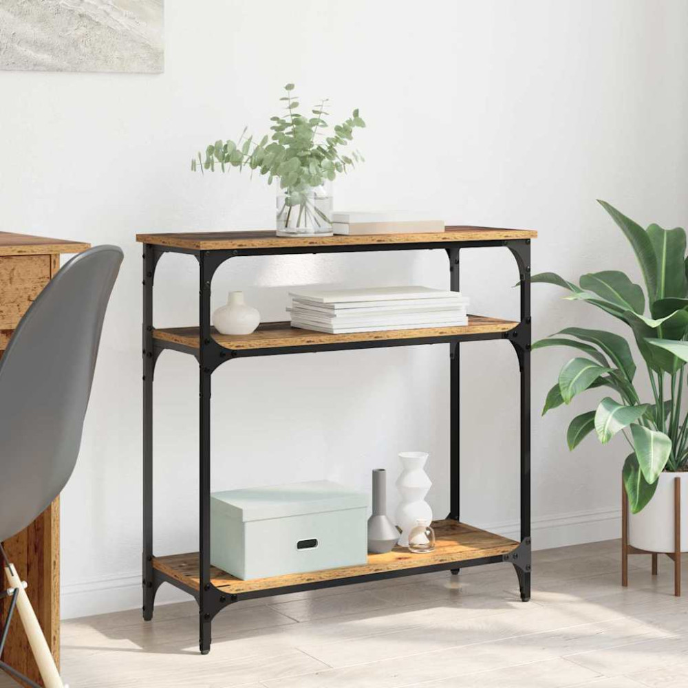 Produktbild för Konsolbord Gammalt trä 75 x 29 x 75 cm Konstruerat trä