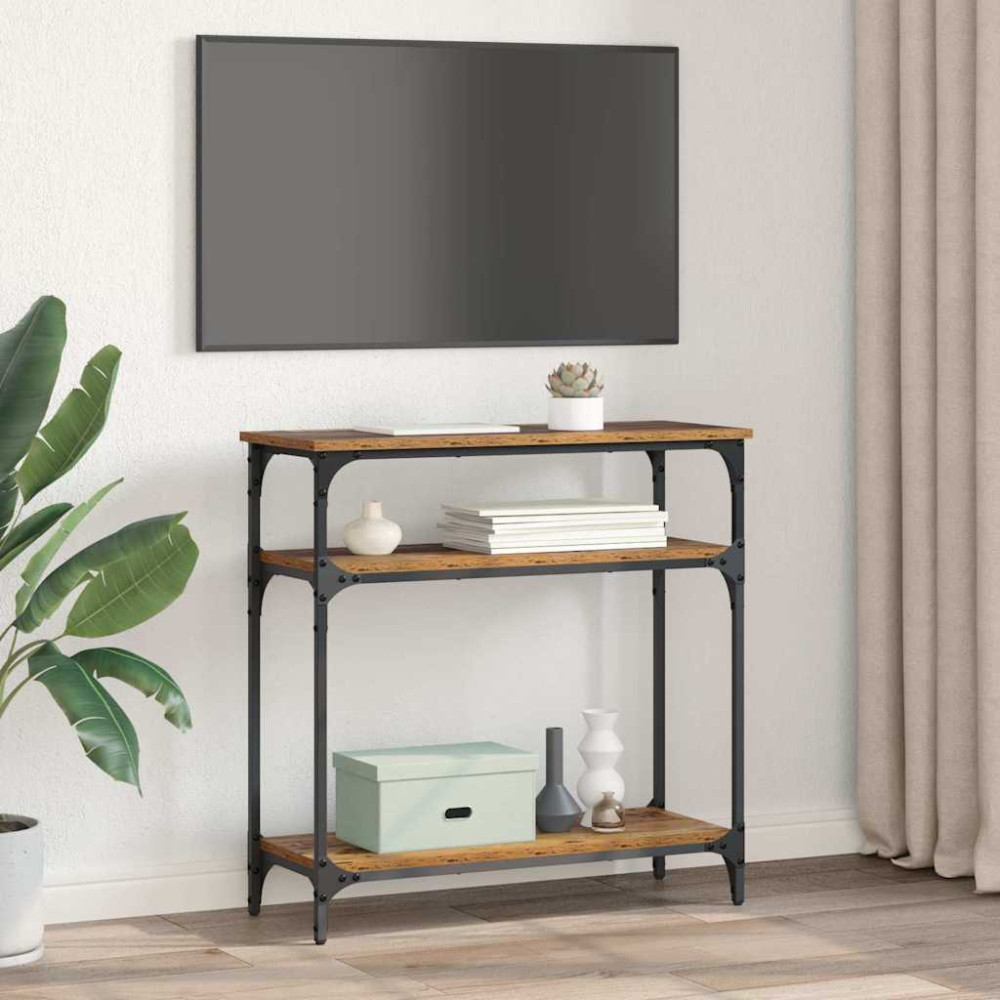 Produktbild för Konsolbord Gammalt trä 75 x 29 x 75 cm Konstruerat trä