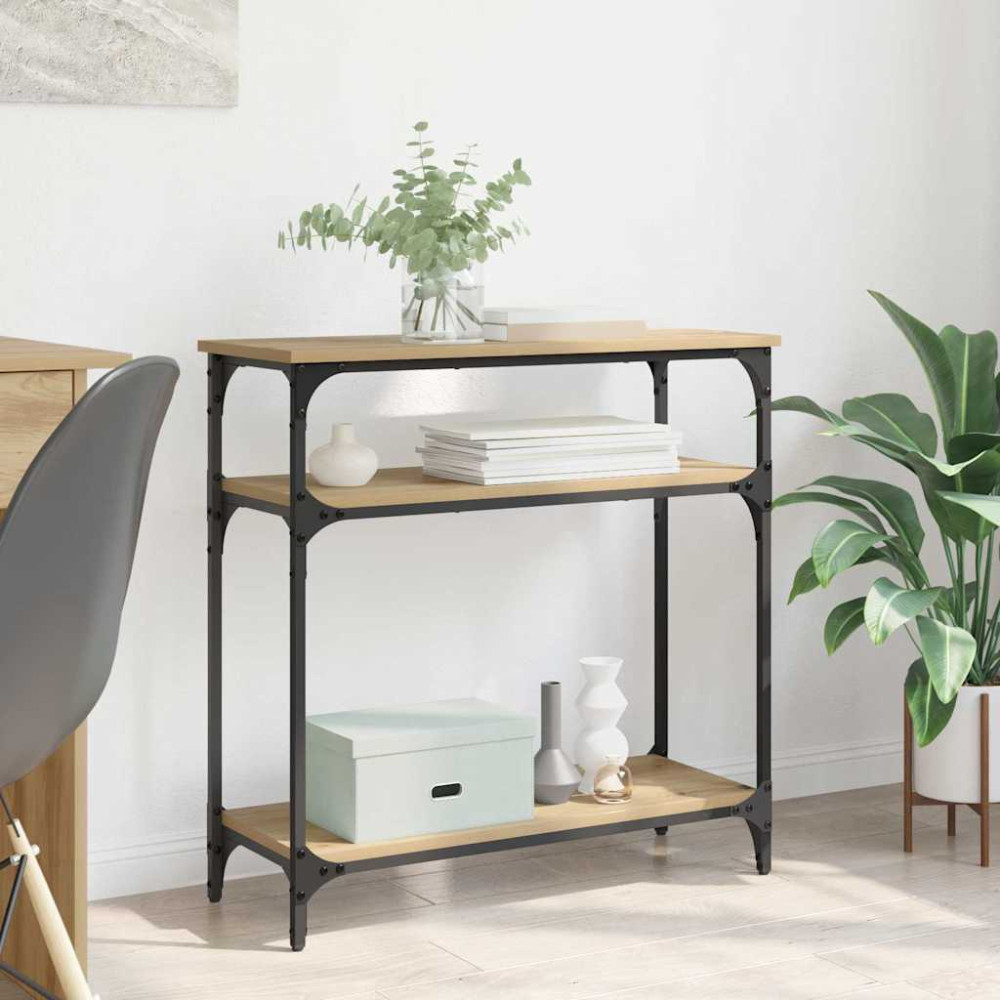 Produktbild för Konsolbord med hylla Artisan Ek 75 x 29 x 75 cm Konstruerat trä