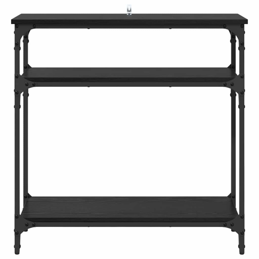 Produktbild för Konsolbord med hylla Svart Ek 75 x 29 x 75 cm Konstruerat trä